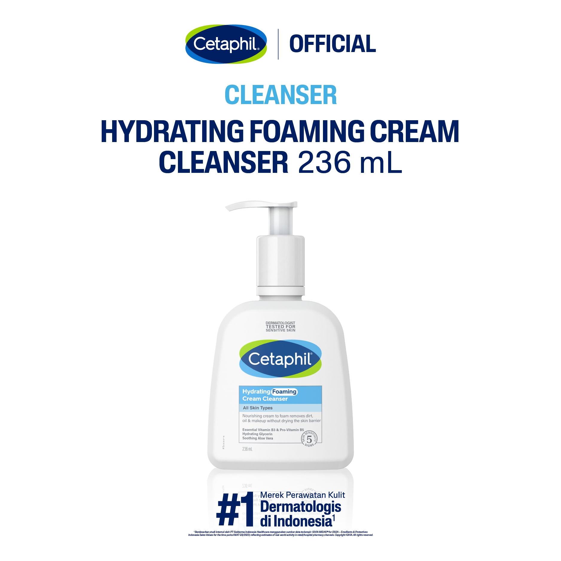 Cetaphil Hydrating Foaming Cream Cleanser 236ml