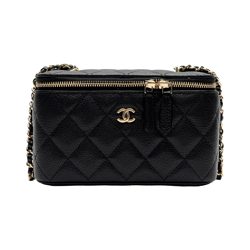 Chanel Classic Small Vanity Case Black Caviar Lghw