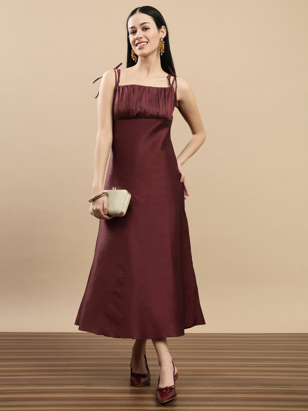 Chanira Viola Dress - Maroon