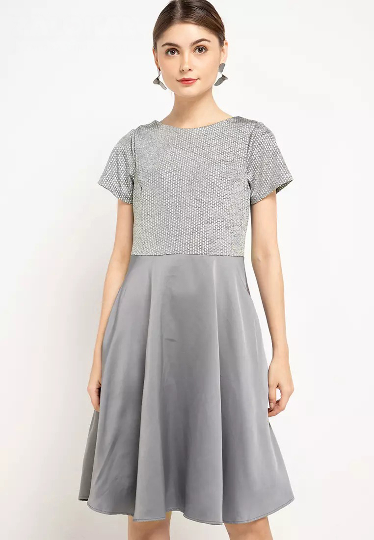 Chanira Helena Dress-Silver Grey