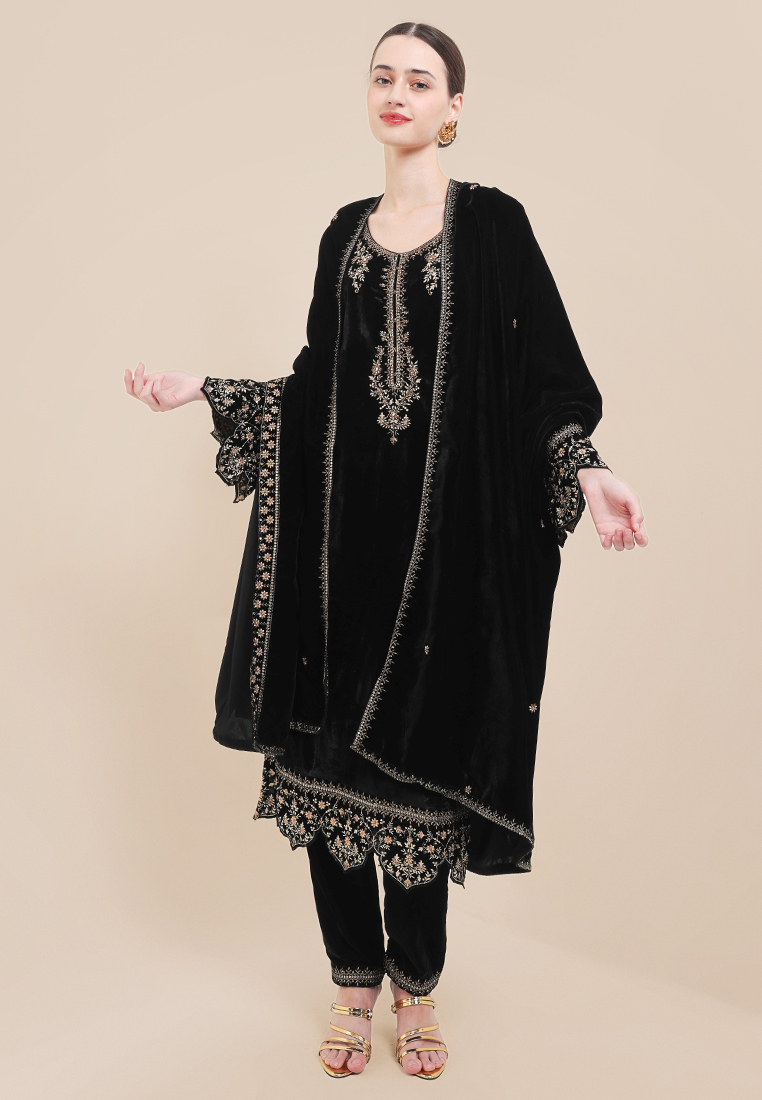 Chanira Festive Collection Chanira Festive Iqra Long Tunic Set - Black,Gold