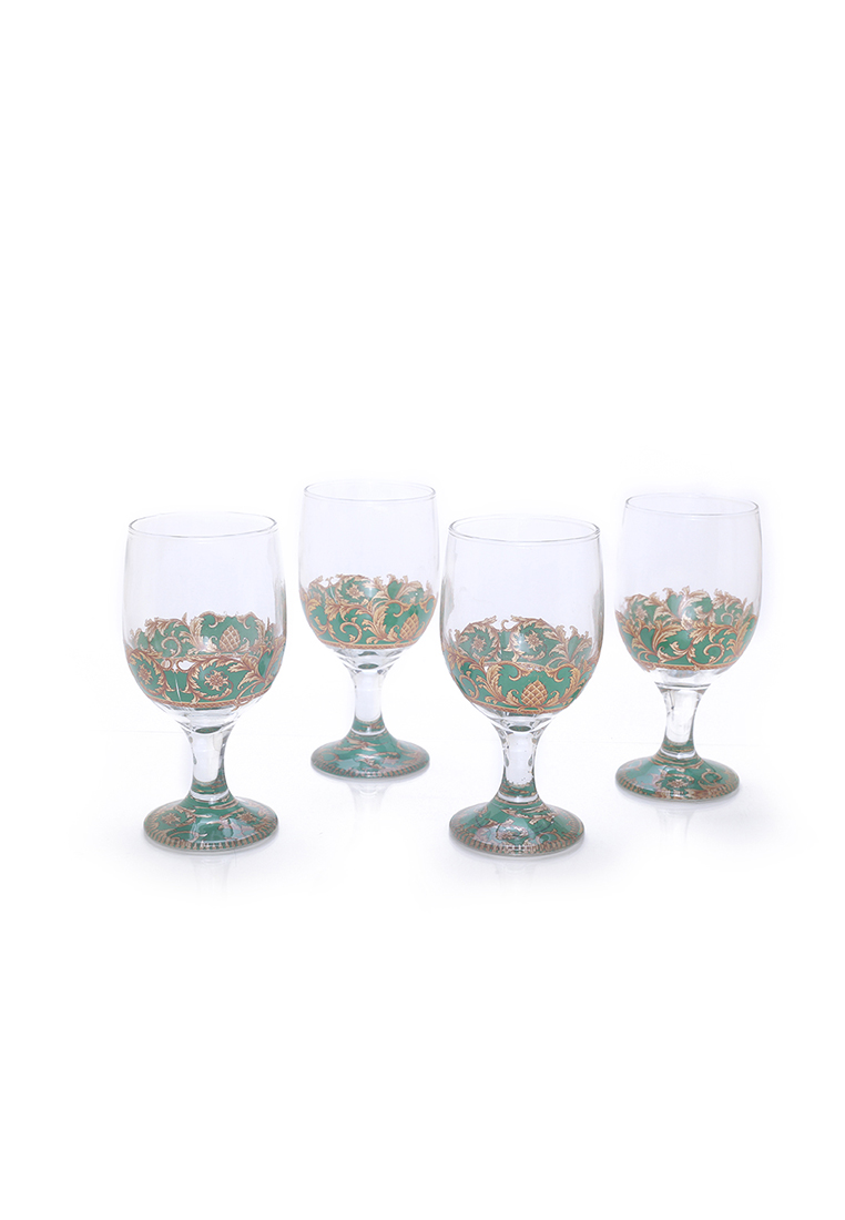 Character-Land Gelas Brilliant 4 Pcs Goblet Set Type D Hijau