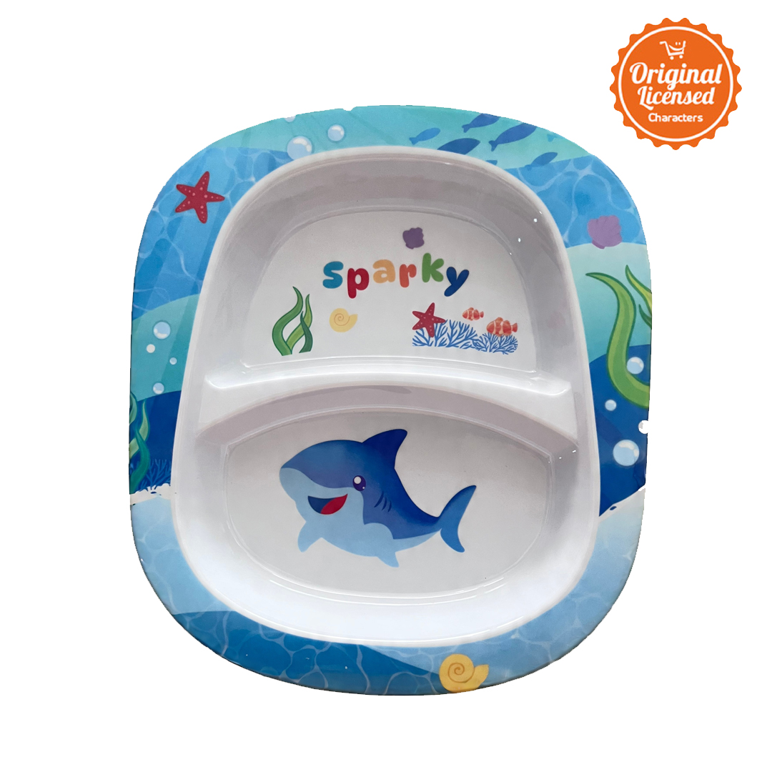 Character-Land Piring Makan Anak Sekat Melamin 24x21 cm Karakter Hewan Lucu Sparky