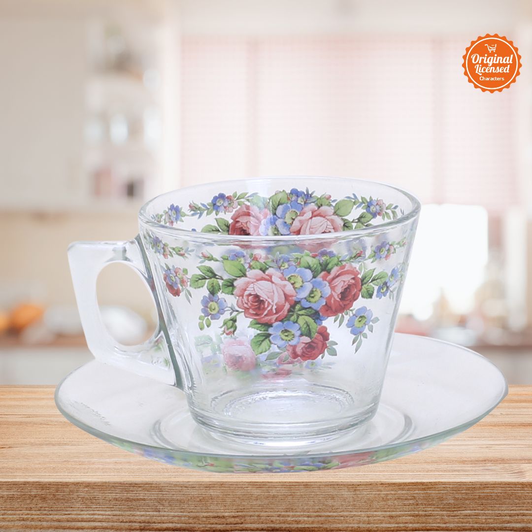 Character-Land Briliant 8pcs Cup and Saucer Set Summer Blue Rose D