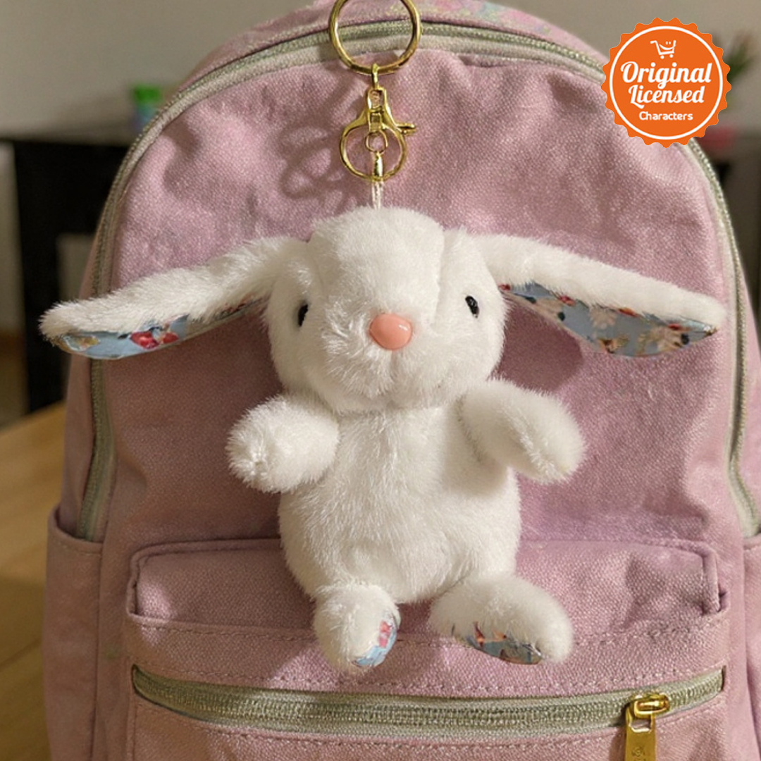 Character-Land Gantungan Kunci Boneka Kelinci 10 cm Aksesoris Tas Lucu - Putih