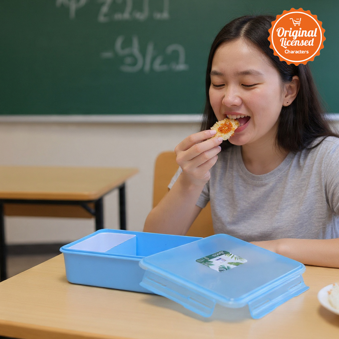 Character-Land Tempat Makan Sekat 1 Liter Food Grade – Lunch Box Anak & Dewasa Biru