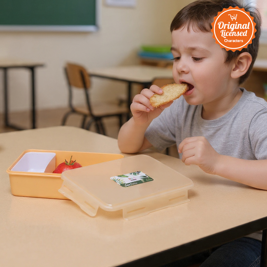 Character-Land Tempat Makan Sekat 1 Liter Food Grade – Lunch Box Anak & Dewasa Cream