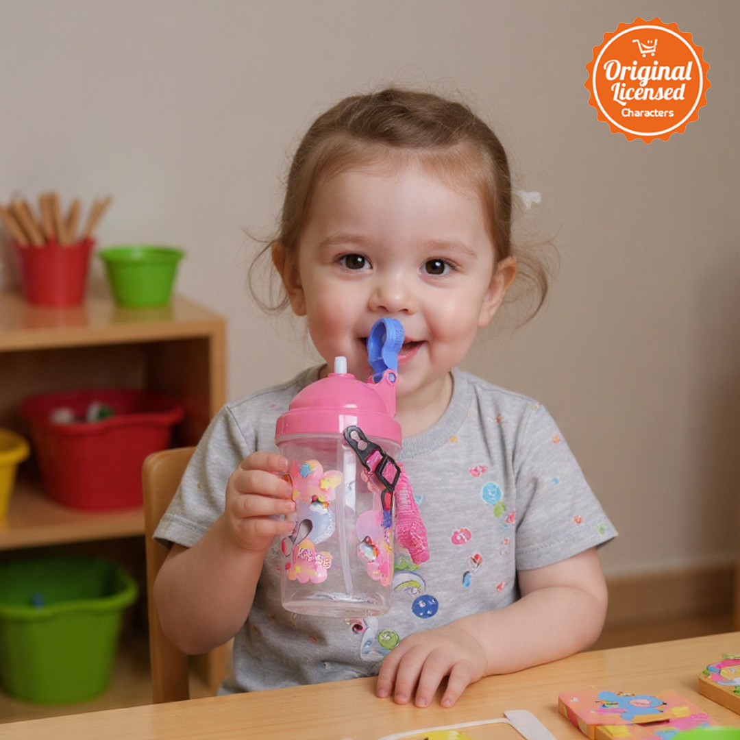Character-Land Botol Minum Anak 465 ml Tutup Tekan Sedotan – Karakter Lucu Puchy Kitty