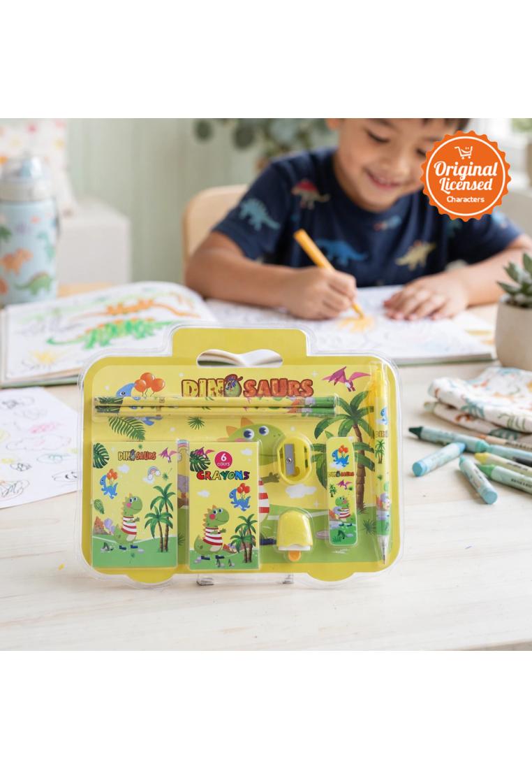 Character-Land Stationery Set Anak 8 in 1 - 2 Pensil + Penghapus + Serutan + Note Mini + Pensil Meka