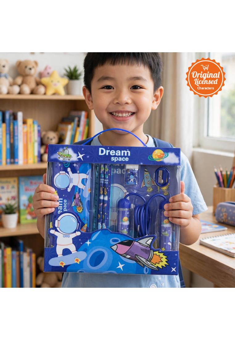 Character-Land Stationary Set 5B Perlengkapan Menulis Pensil, Tempat Pensil, Penggaris, Serutan, Pen