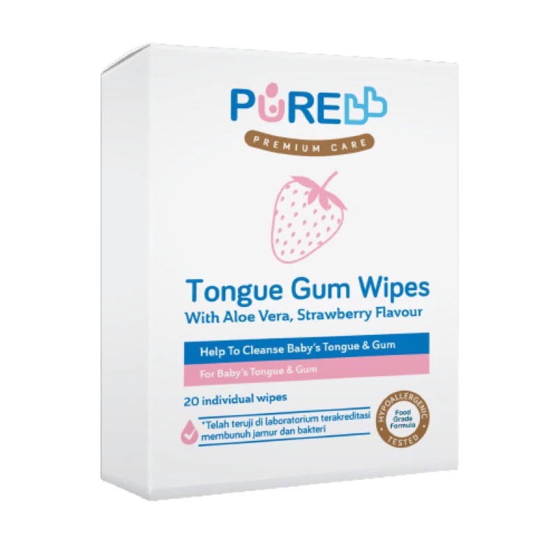 Character-Land Pure BB Tongue Gum Wipes Original - Tisu Basah Gusi & Lidah Bayi (20 wipes)