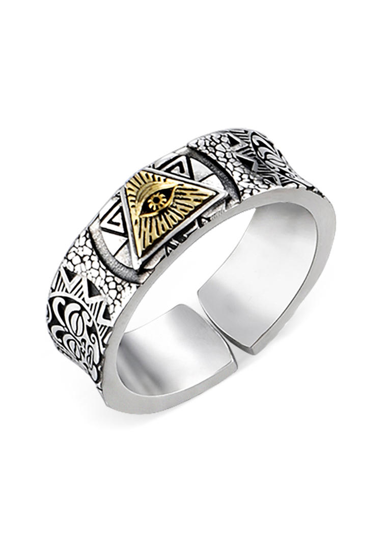 Chardwake Cincin Pria Egyptian Pyramid Eye Of Horus God Of Sun Ring Set Original cincin model adjust