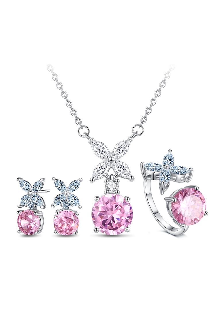 Chardwake Perhiasan 1 Set  Cincin/Anting/Kalung Perhiasan Set Original Lapisan Tahan Pudar Wanita