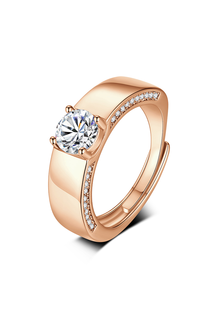 Chardwake Cincin Pria Berlian Titanium Original 1 Karat Perhiasan Tunangan Cincin Cowok Free Size CO