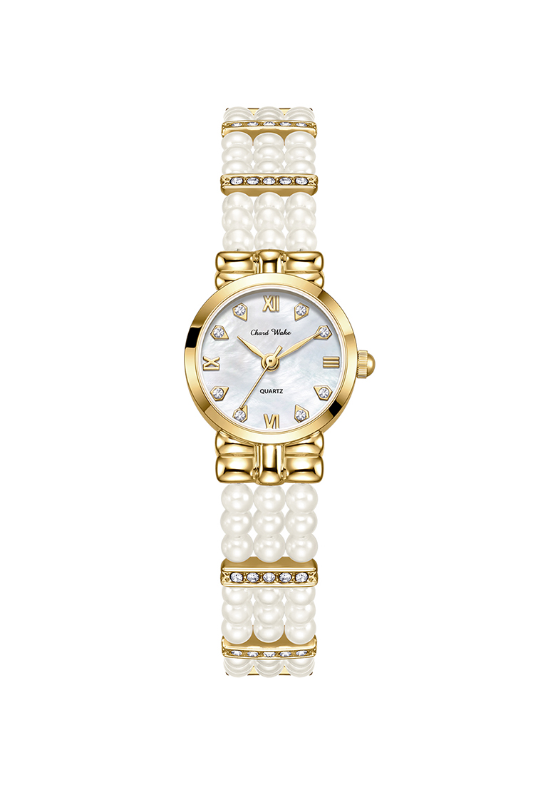 Chardwake Jam Tangan Wanita Gelang Anti Air Original Fashion Korea Tali Mutiara Jam Tangan Cewek Gol