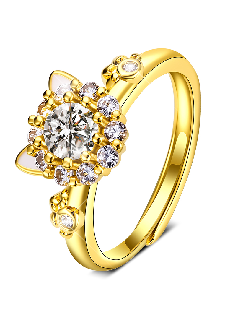 Chardwake Cincin Wanita Korea Dapat Diputar Style Titanium Cincin Cewek Original Rings Kotak Indah