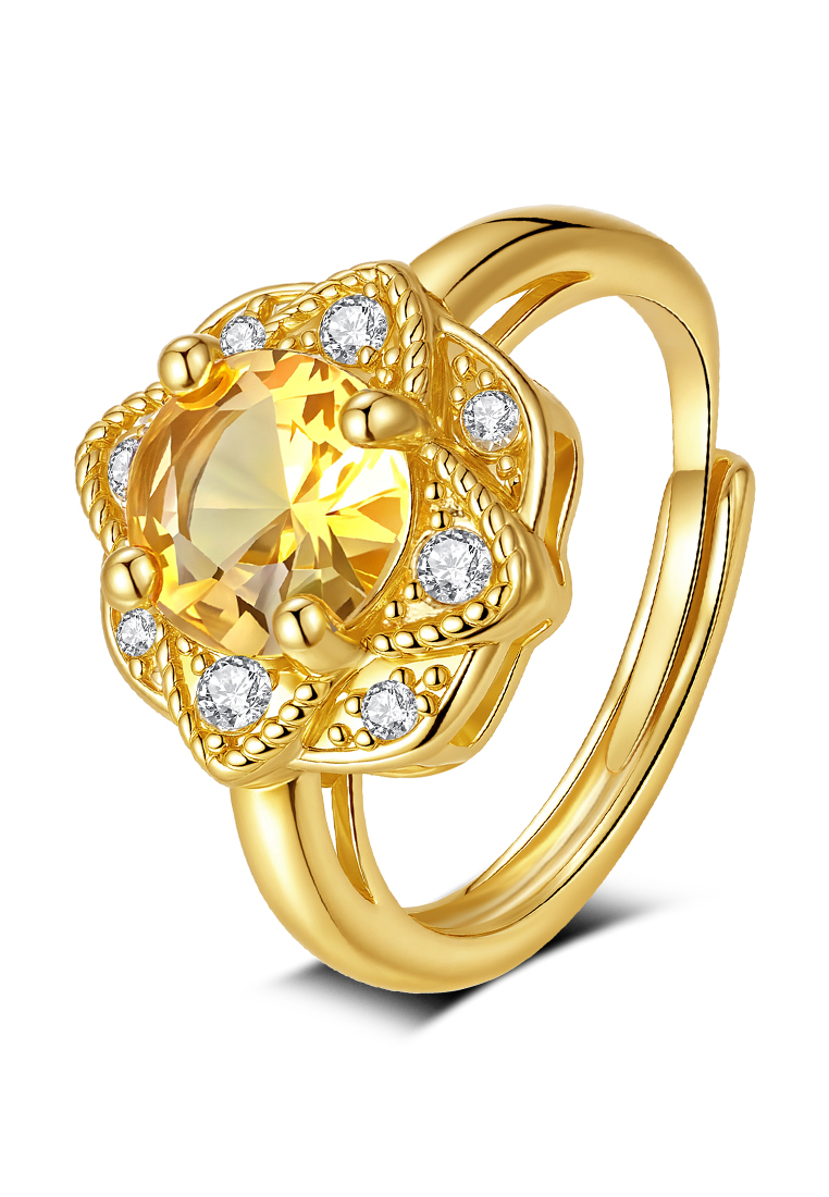 Chardwake Cincin Wanita Berlian Mewah Elegan Free Size Perhiasan Cewek Zircon 5A Rings