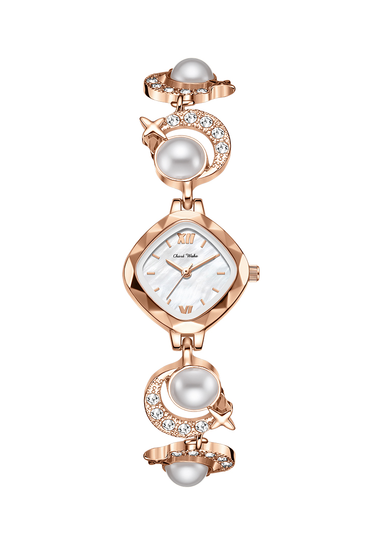 Chardwake Jam Tangan Wanita Original Korea Style Pear Strap Anti Air Jam Tangan Cewek rosewhite