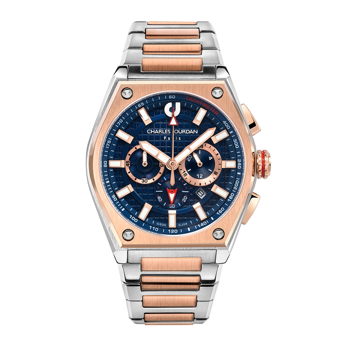 Charles Jourdan Jam Tangan Pria Charles Jourdan Prestige Black Quartz Stainless Steel CJ06-1682LE Or