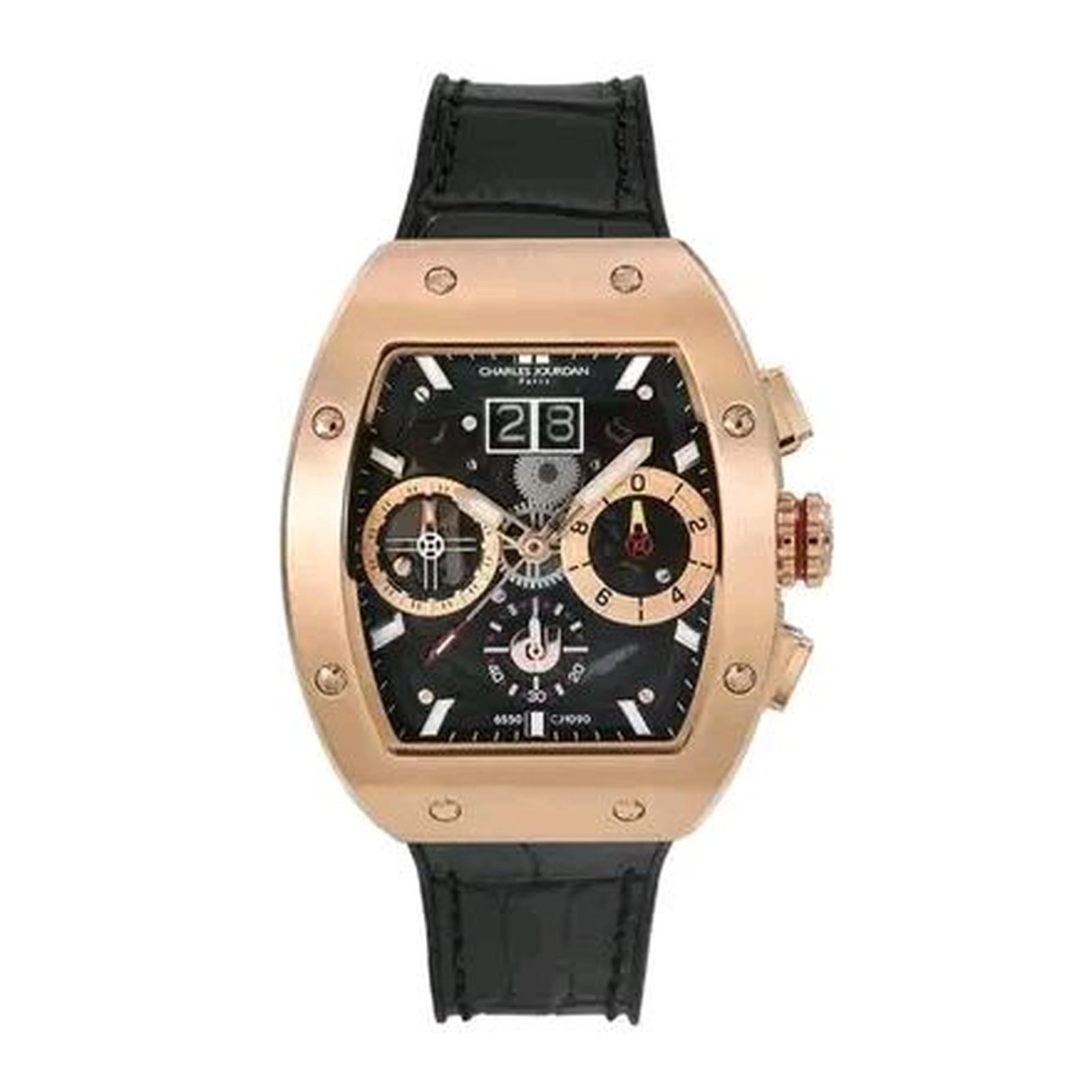 Charles Jourdan CJ1090-3538C Rosegold Karet Hitam Cewek
