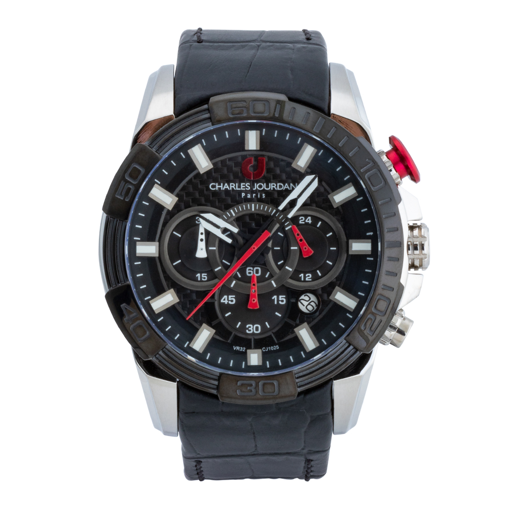 Charles Jourdan CJ1025-1362C - Jam Tangan Pria Silver Black