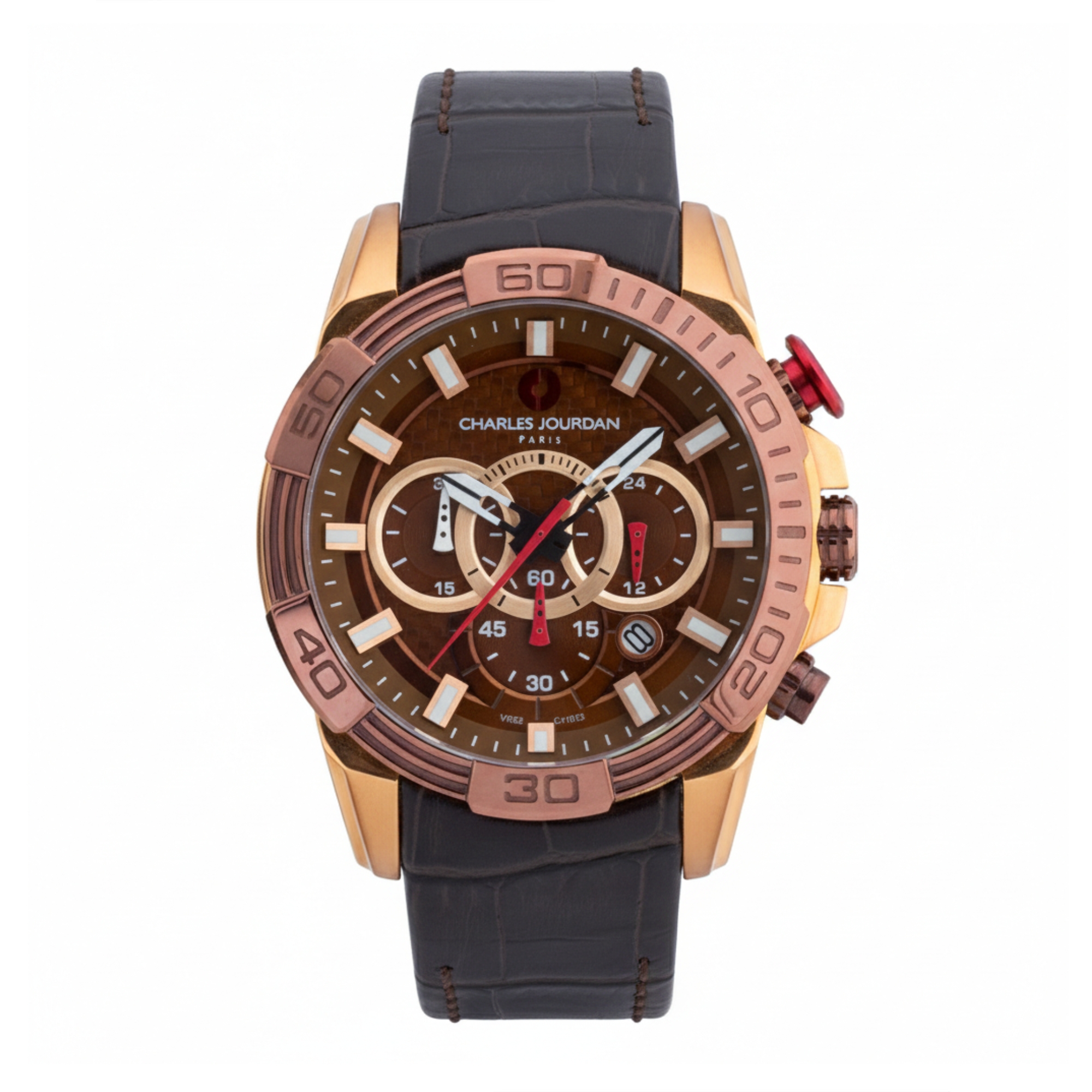 Charles Jourdan CJ1025-1542C - Jam Tangan Pria - Brown Rosegold