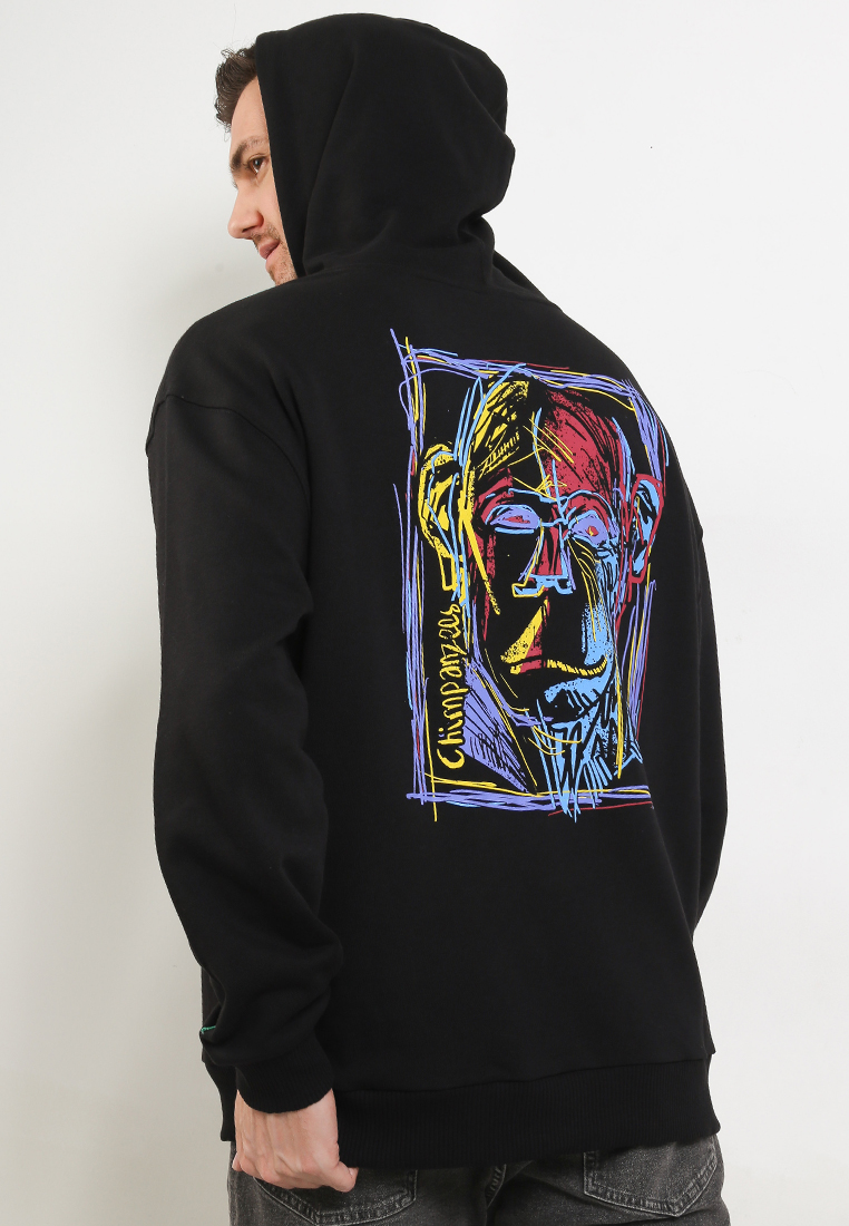 Chimpanzees Paint Face - Oversized Pullover Hoodie