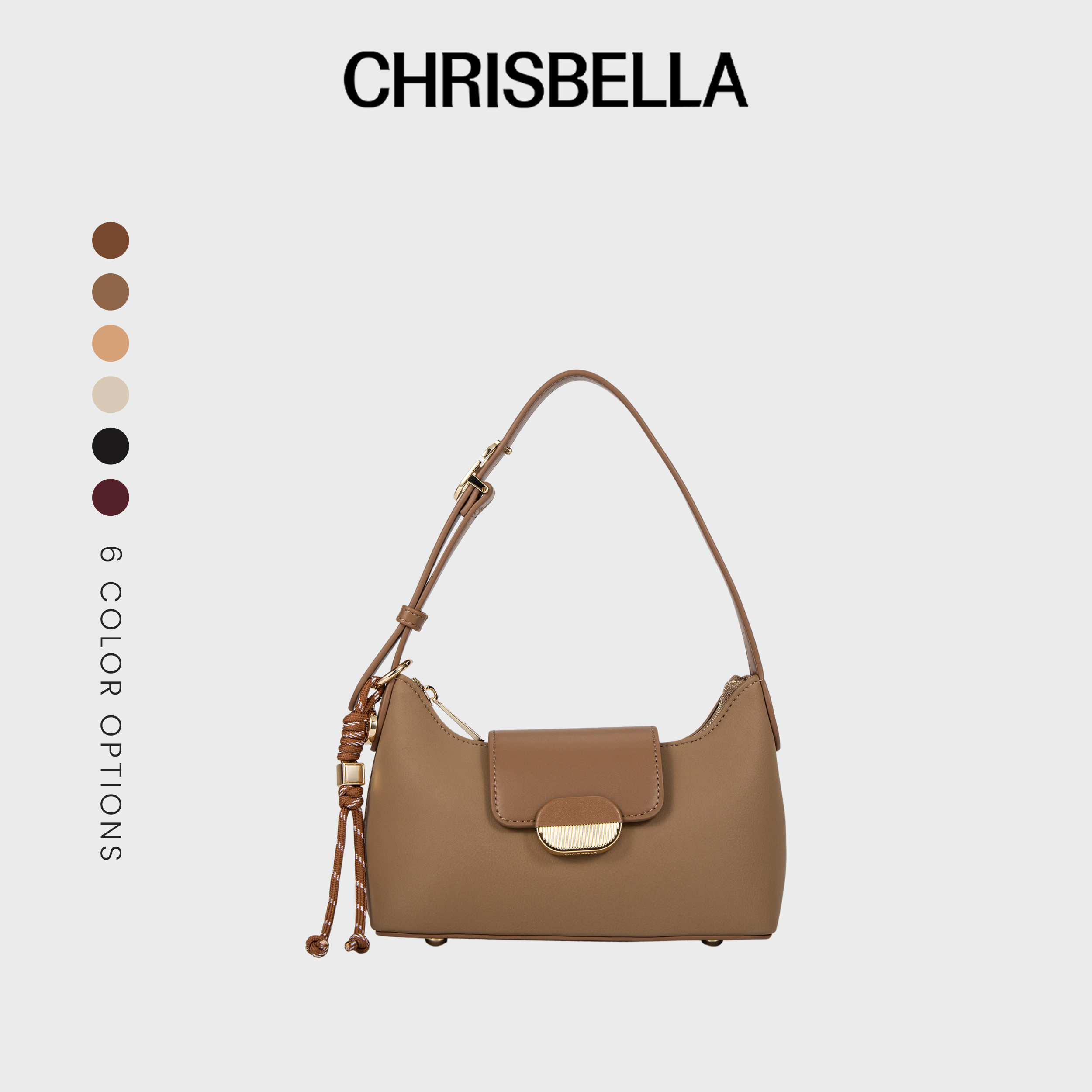 CHRISBELLA LORO BAGUETTE BAG - CAMEL