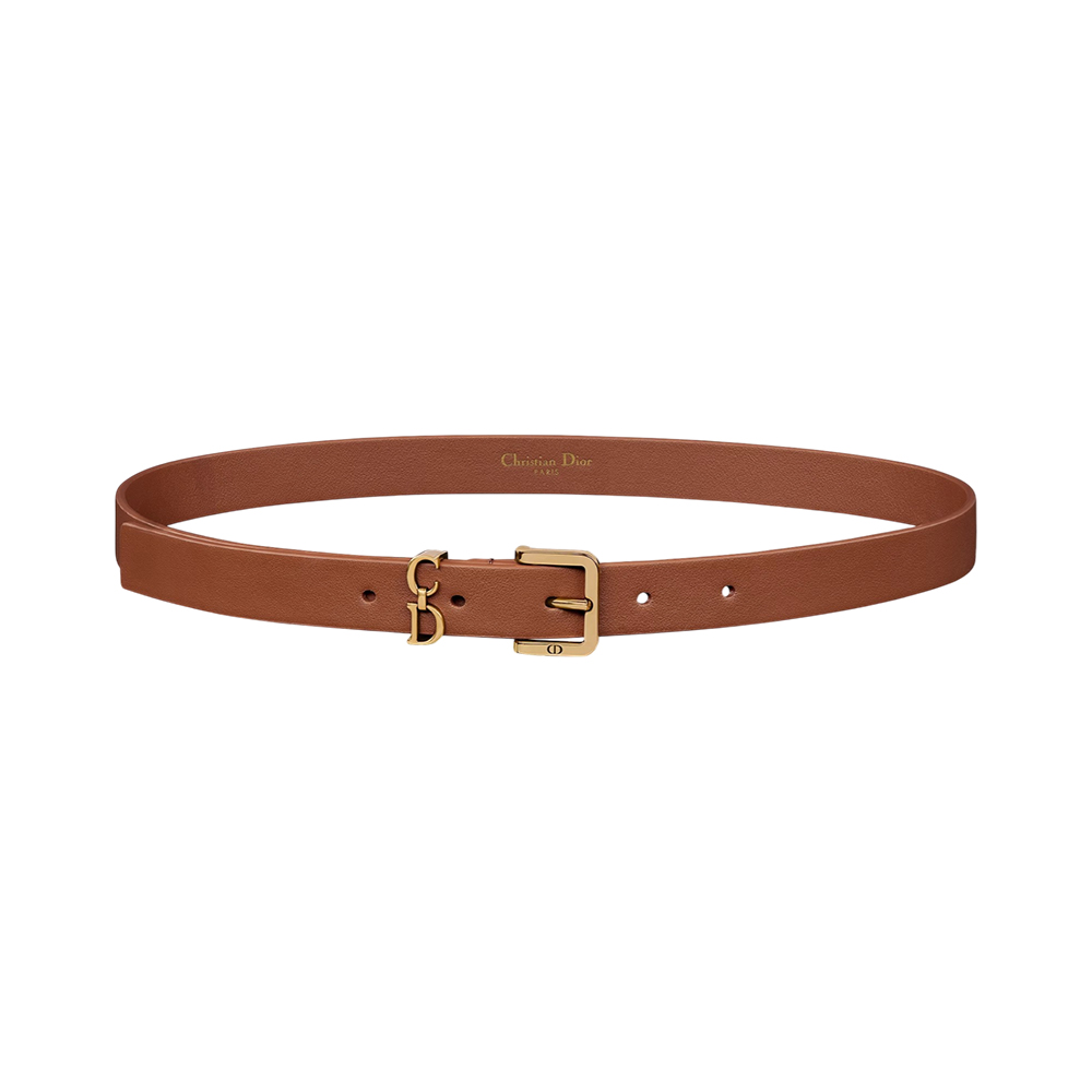 Christian Dior Saddle Loop Smooth Calfskin Belt 20mm Golden Saddle