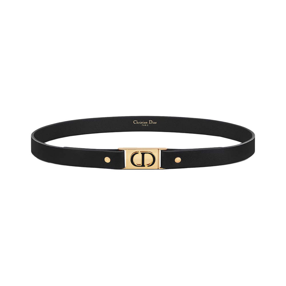 Christian Dior [4.4PRIL KEJUTAN HARGA] 30 Montaigne Treasure Belt 20mm Smooth Calfskin Leather Black