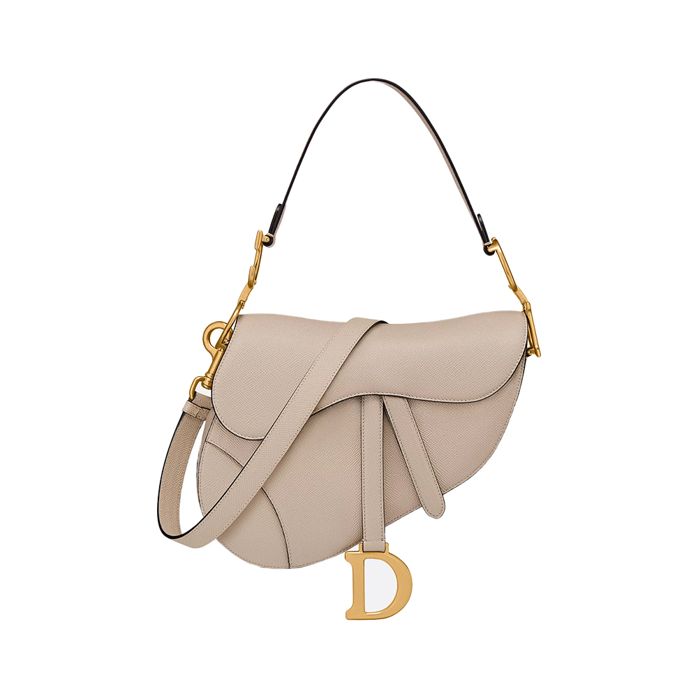 Christian Dior Saddle Medium Bag Powder Beige Grained Calfskin