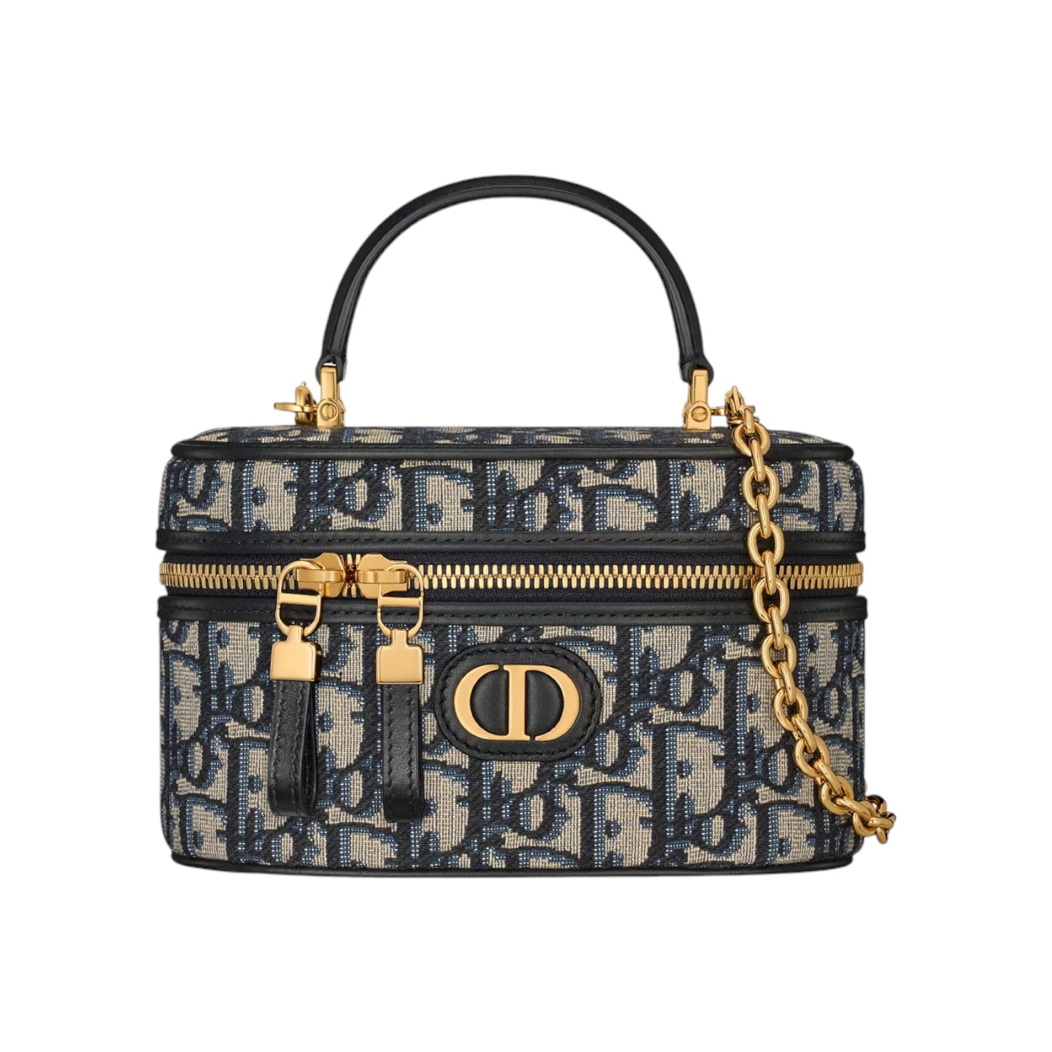 Christian Dior 30 Montaigne Mini Vanity Case Oblique Jacquard Blue