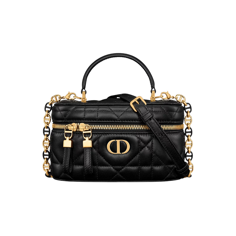 Christian Dior D Caro Mini Vanity Case Bag Black