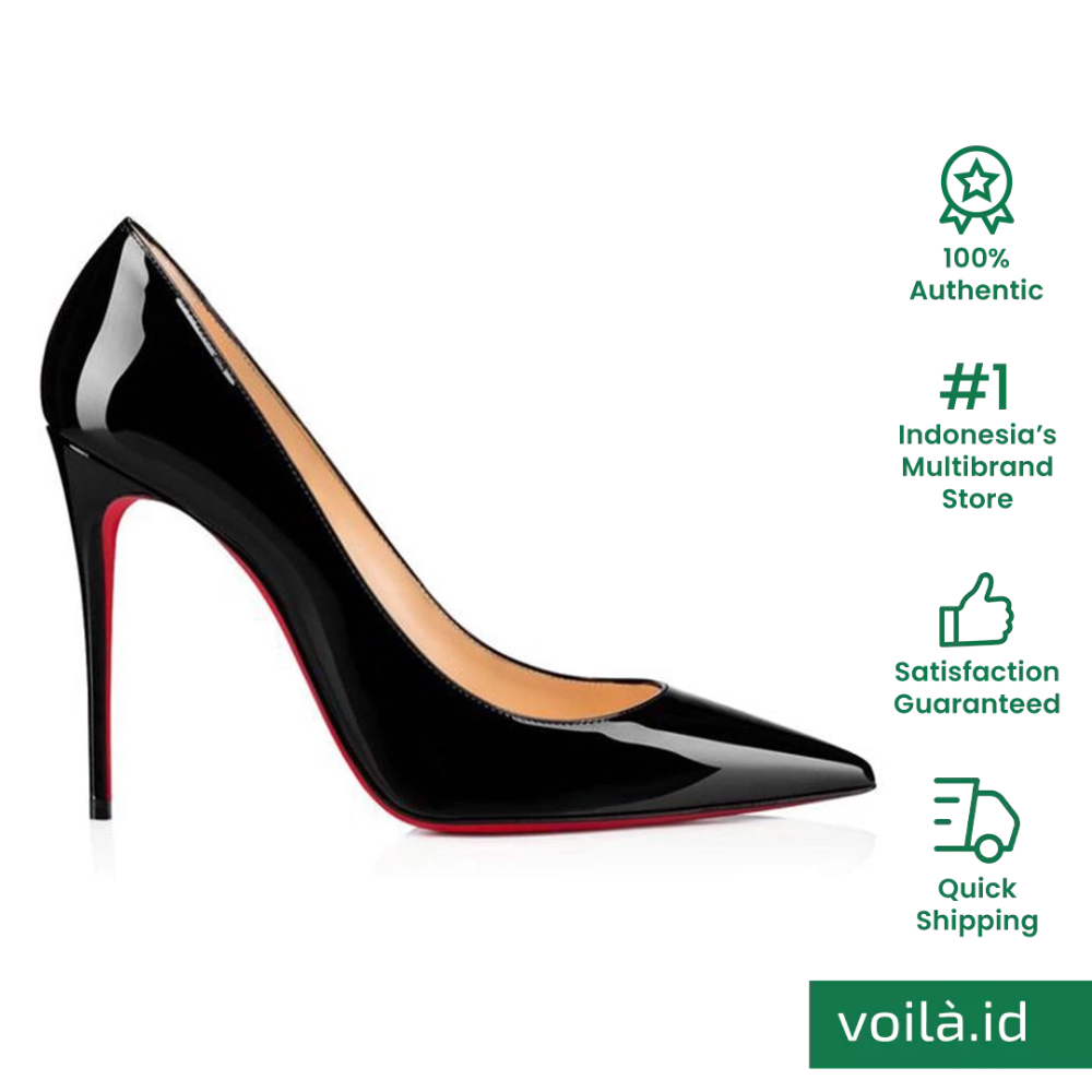 CHRISTIAN LOUBOUTIN Kate 100 Patent Leather Pumps Black