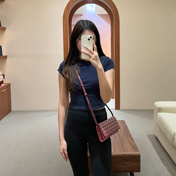 Christy Ng Tas CHRISTY NG DIEGO MONOGRAM PATTERN BURGUNDY SHOULDER BAG 100% ORIGINAL