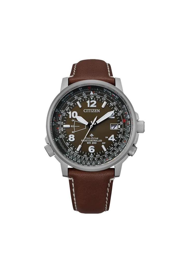 Citizen Jam Tangan Pria Citizen Promaster CB0240-29X Eco Drive Brown Leather Strap