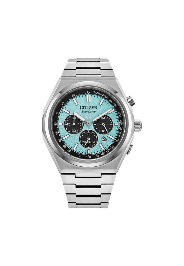 Citizen Jam Tangan Pria Citizen Eco-Drive CA4610-85M Forza Super Titanium Chronograph Baby Blue Dial