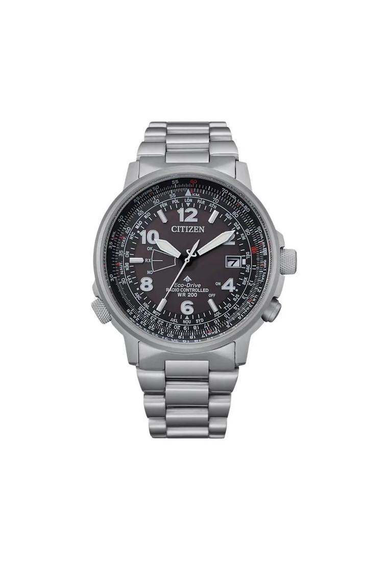 Citizen Jam Tangan Pria Citizen Promaster CB0240-88E Men Pilot Radio Controlled Black Dial Steel Str