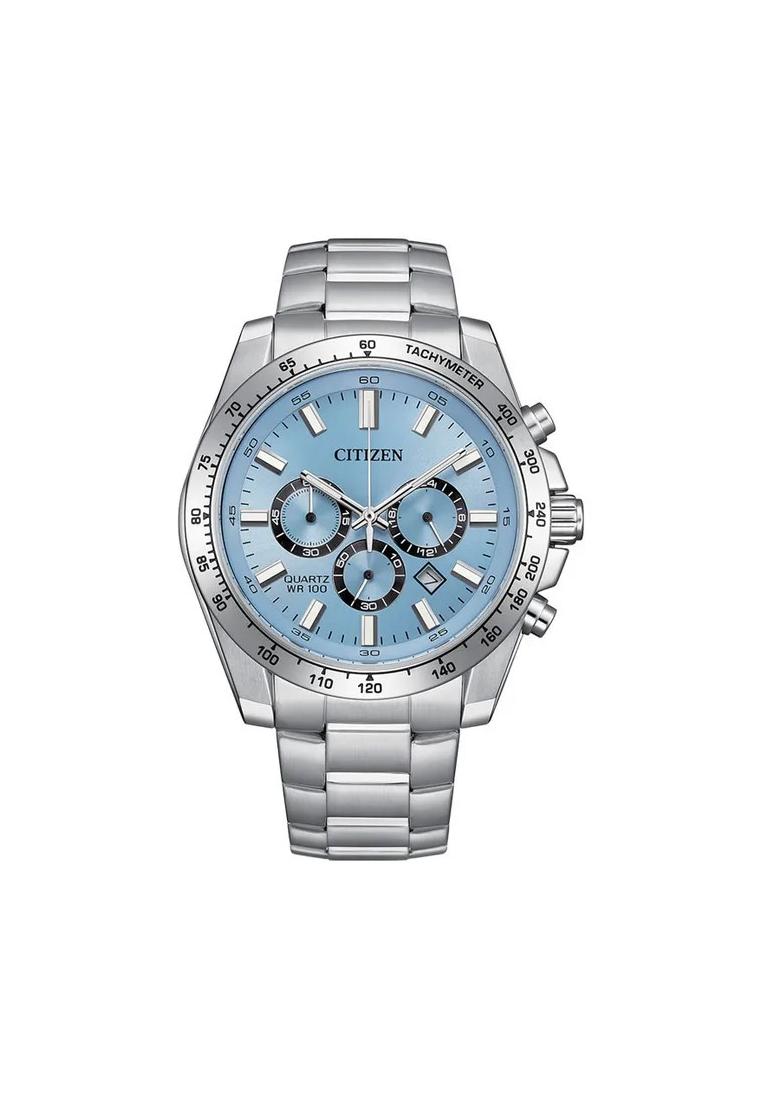 Citizen Jam Tangan Pria Citizen Chronograph AN8230-59L Blue Dial Stainless Steel Strap