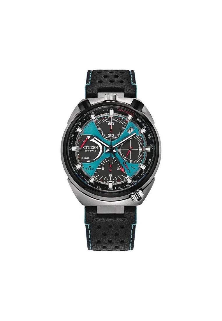 Citizen Jam Tangan Pria Citizen Promaster AV0106-01L Tsuno Crono Bullhead Racer Blue Leather Strap L