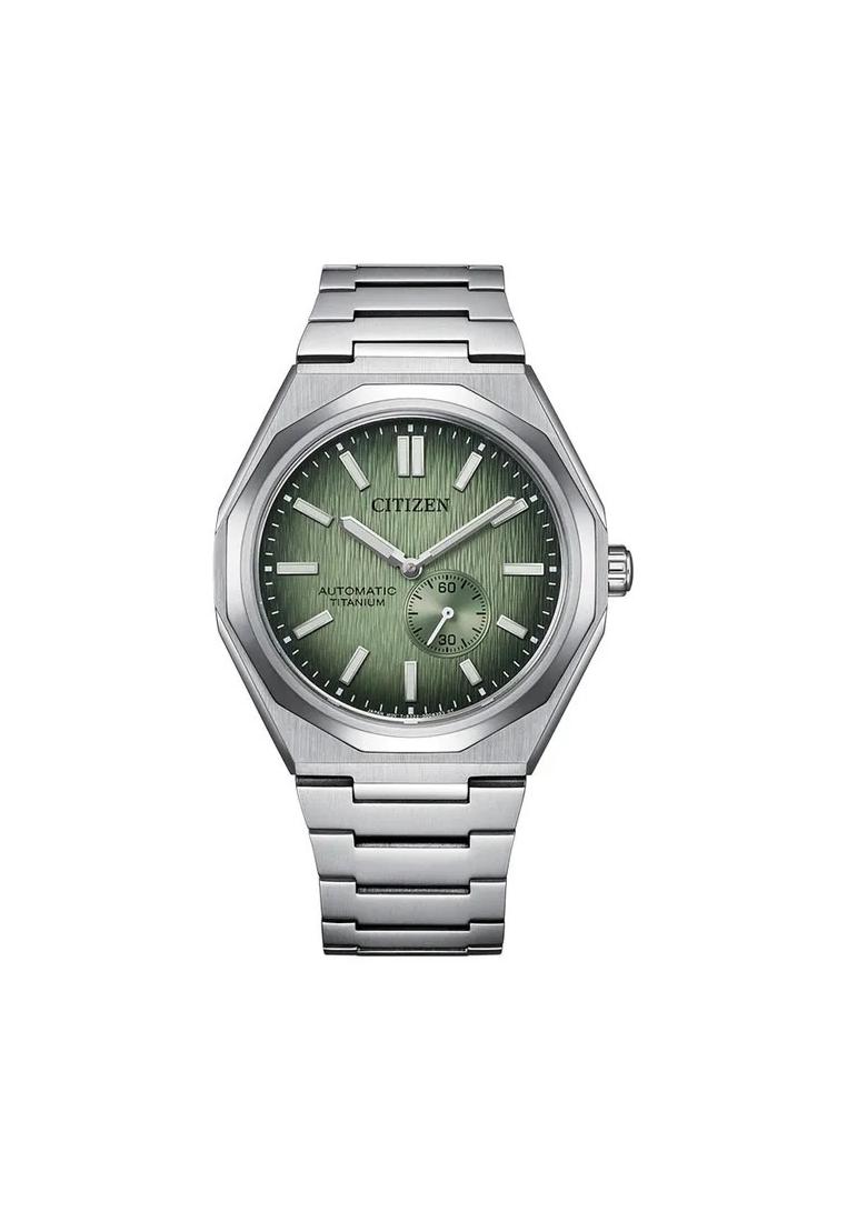 Citizen Jam Tangan Pria Citizen Mechanical NK5020-58X Titanium Zenshin 60 Green Dial Titanium Strap