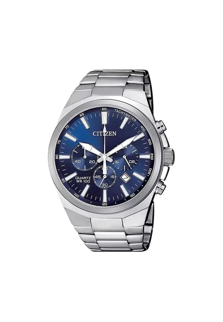 Citizen Jam Tangan Pria Citizen Chronograph AN8170-59L Blue Dial Stainless Steel Strap