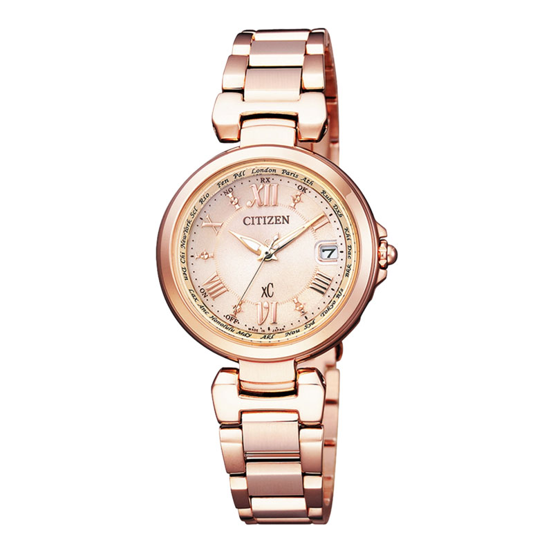 Citizen Jam Tangan Wanita Citizen xC EC1032-54X Ladies Rose Gold Dial Rose Gold Stainless Steel Stra