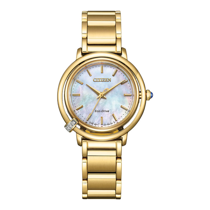 Citizen Jam Tangan Wanita Citizen L EM1092-64D Ladies Mother Of Pearl Stainless Steel Strap + Extra 
