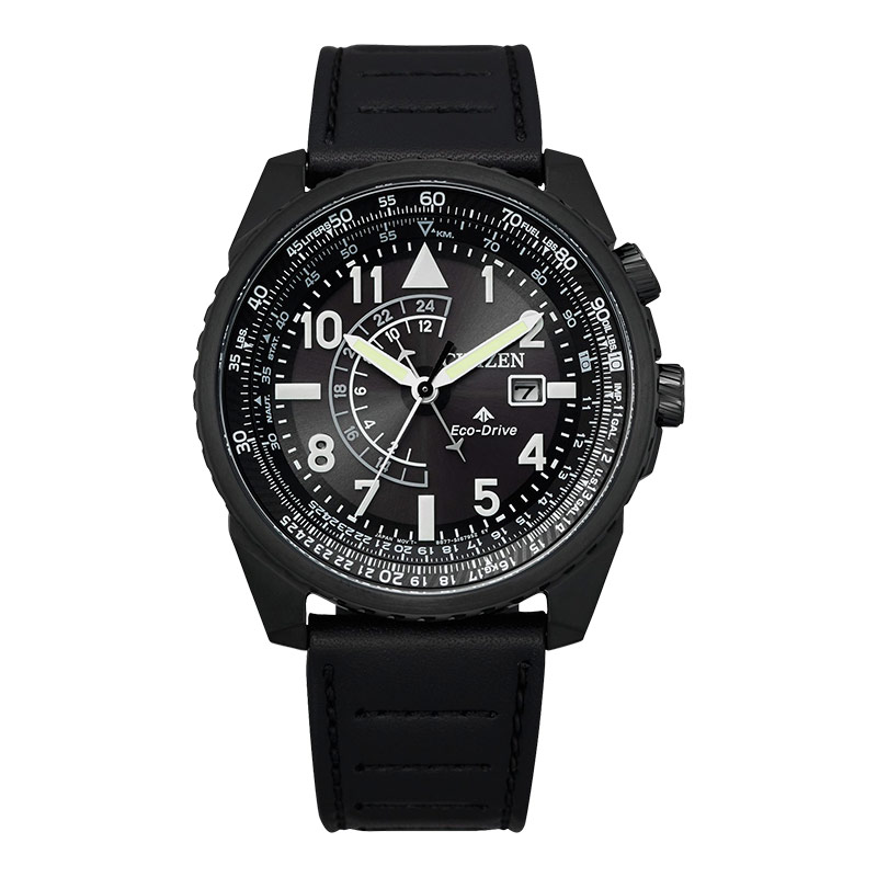 Citizen Jam Tangan Pria Citizen Promaster BJ7135-02E Nighthawk Eco Drive Black Dial Black Leather St
