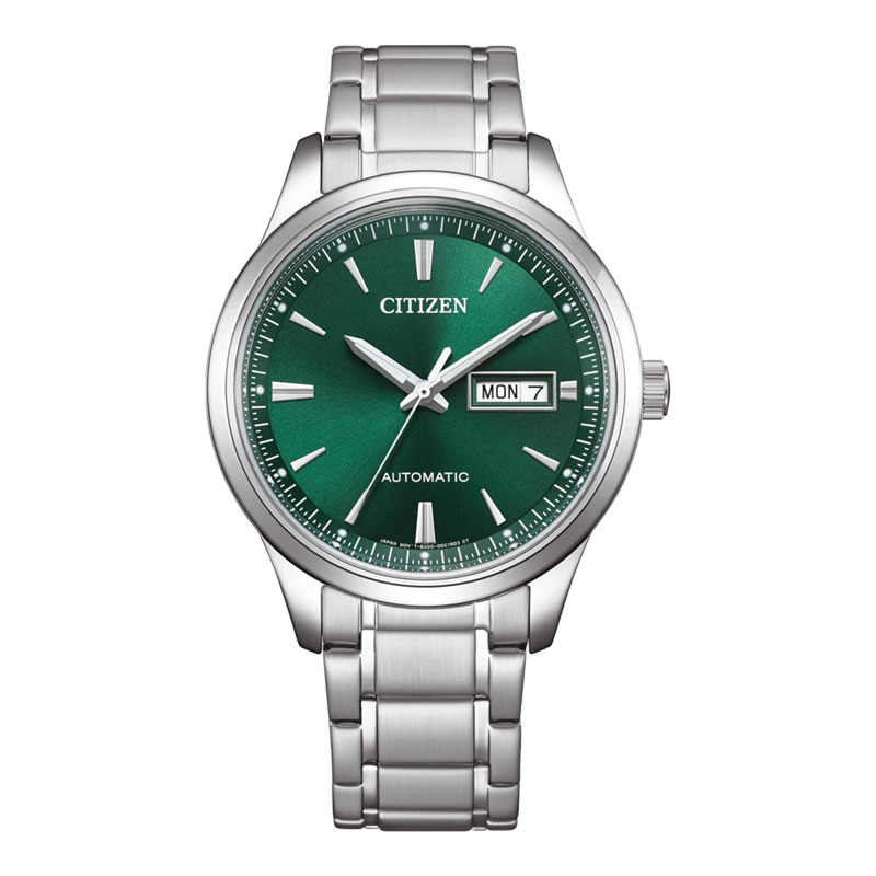 Citizen Jam Tangan Pria Citizen Mechanical NY4058-79X Automatic Green Dial Stainless Steel Strap