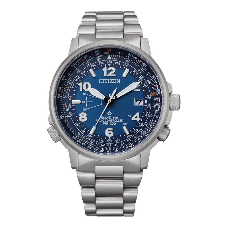 Citizen Jam Tangan Pria Citizen Promaster CB0240-88L Men Blue Dial Stainless Steel Strap