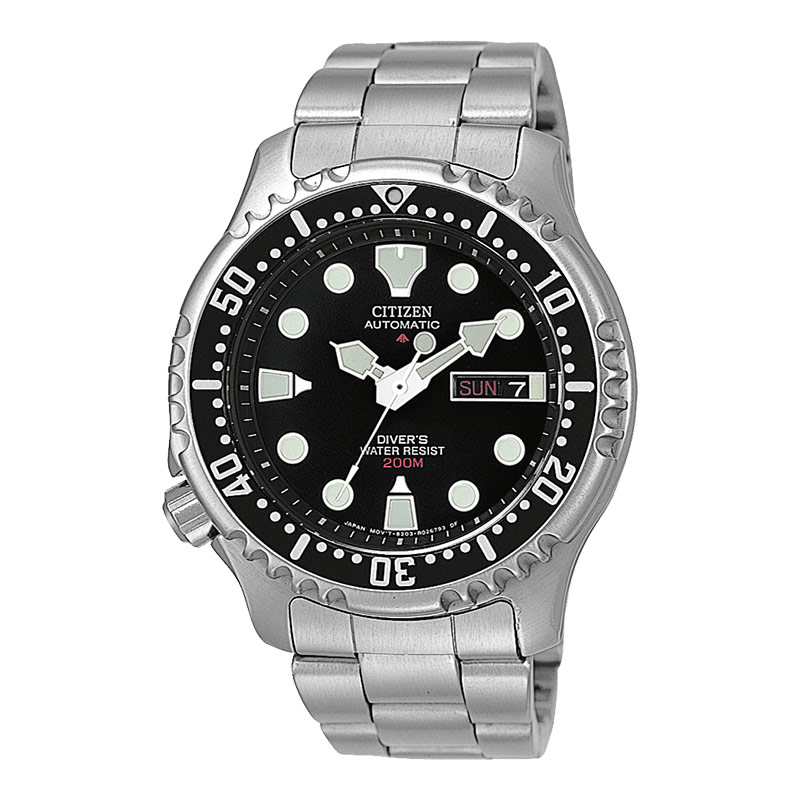 Citizen Jam Tangan Pria Citizen Promaster NY0040-50E Fugu Automatic Men Black Dial Stainless Steel S