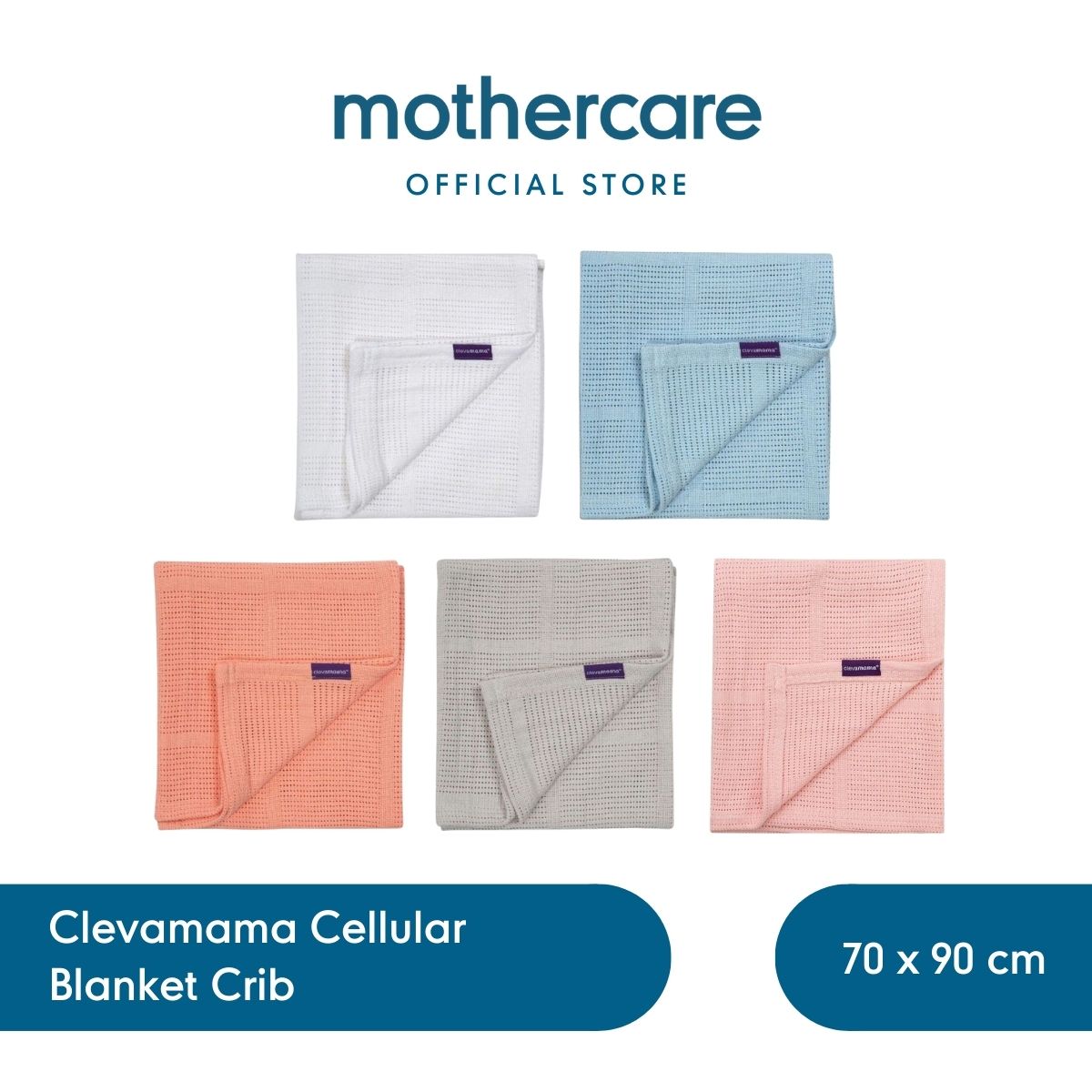 Clevamama Cellular Blanket Crib White - Selimut Bayi