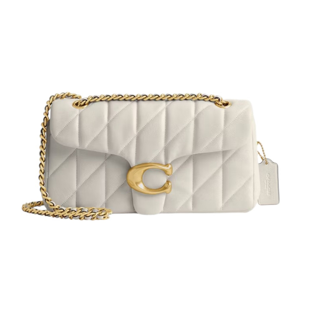 Coach Tabby 26 Quilted Leather Shoulder Bag Chalk Ghw